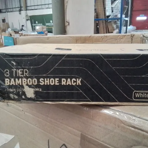 BOXED 3 TIER BAMBOO SHOE RACK