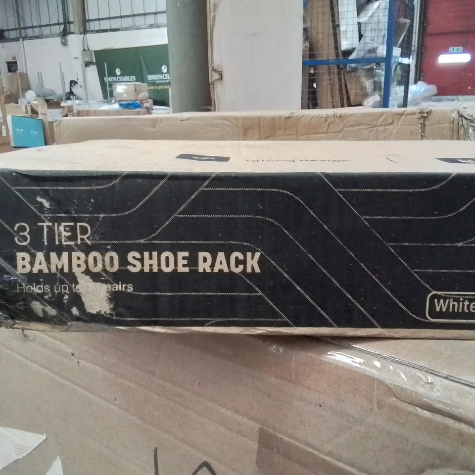BOXED 3 TIER BAMBOO SHOE RACK