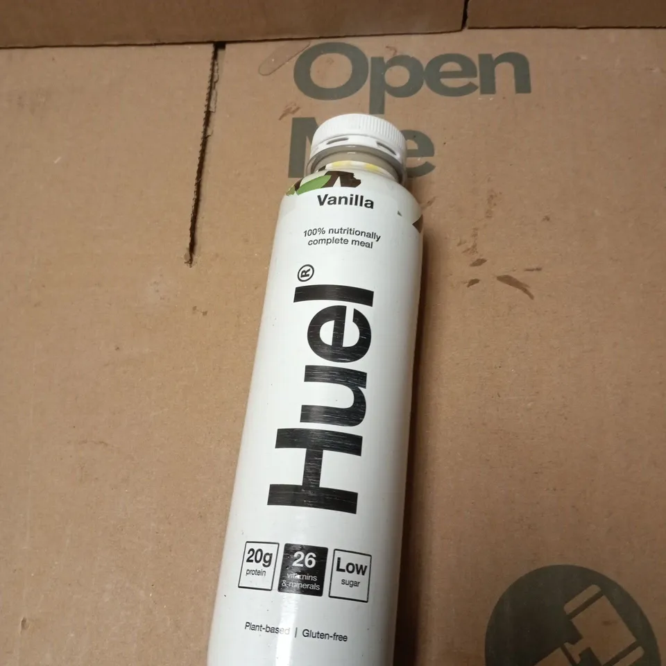 APPROXIMATELY 15 ASSORTED FOOD AND DRINK ITEMS INCLUDING ORGANIC NETTLE TEA AND HUEL VANILLA DRINK 