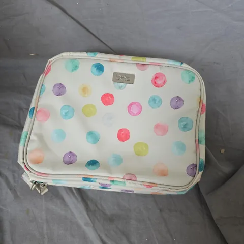 POLKA DOT ZIPPERED COSMETIC BAG / TRAVEL POUCH 