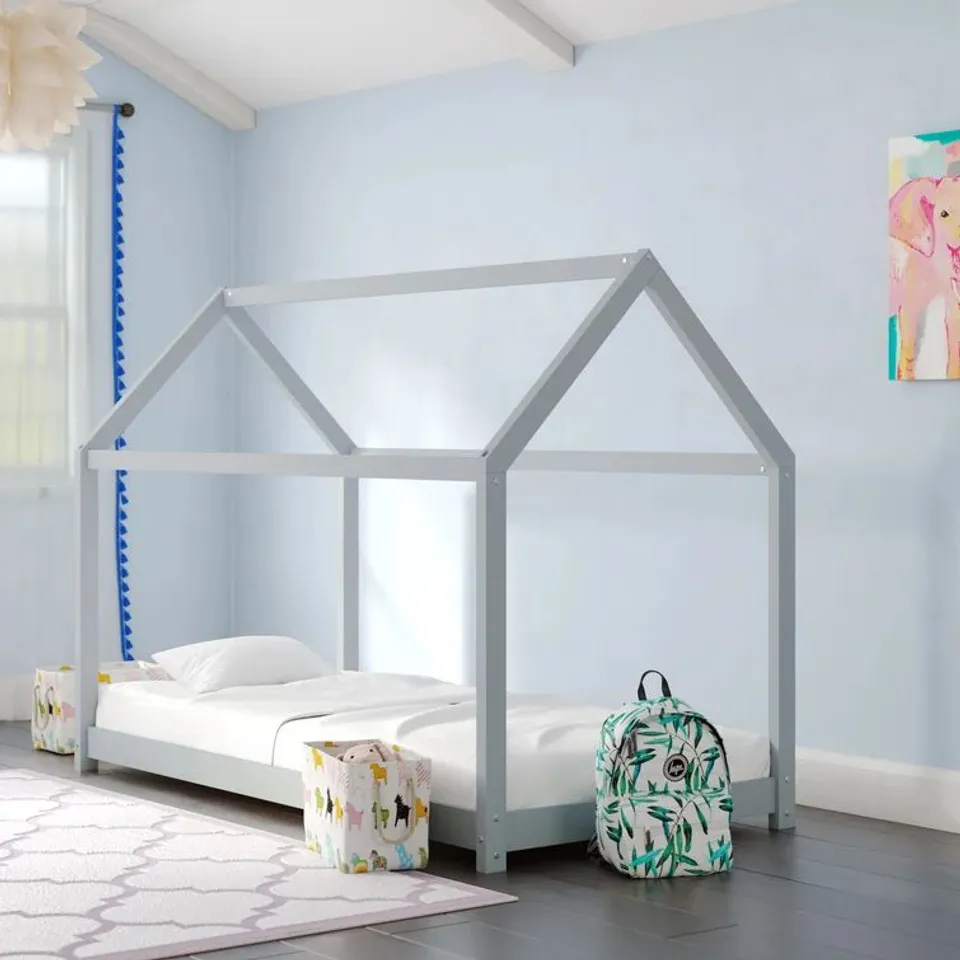 BOXED ARIYA SINGLE 3' BED FRAME - GREY (1 BOX)