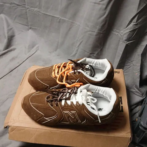 NEW BALANCE BROWN SUEDE SNEAKERS – UK 6 (EU 40) – PAIR .