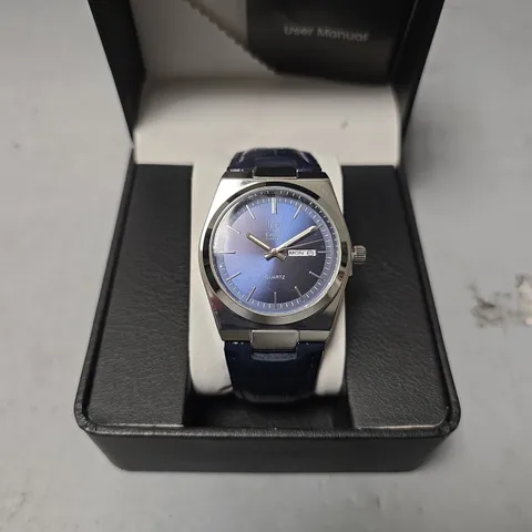 ERNEST FERDINAND WATCH β DAY DATE CALENDAR DIAL β LEATHER STRAP β 3ATM WATER RESISTANT - GIFT BOX