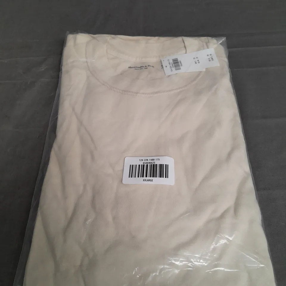 SEALED ABERCROMBIE & FINCH SOFT A&F TEE IN NETURAL - XXL