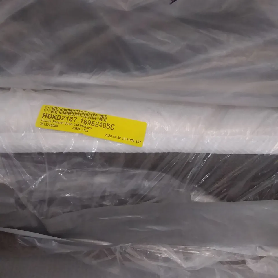 BAGGED TOMLIN NATURAL OPEN COIL 4FT SMALL DOUBLE MATTRESS 