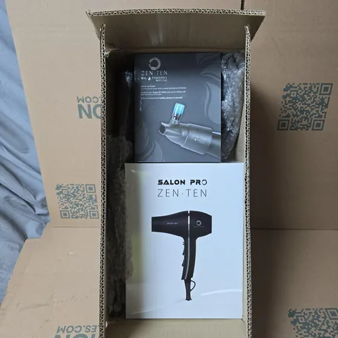 SALON PRO ZEN-TEN HAIR DRYER – BOXED WITH OIL THERAPY NOZZLE