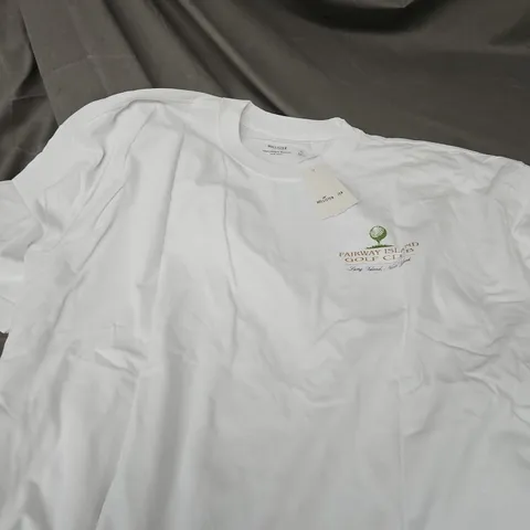 HOLLISTER WHITE T‑SHIRT – HEAVYWEIGHT BOXY FIT, GOLF COURSE GRAPHIC, XL