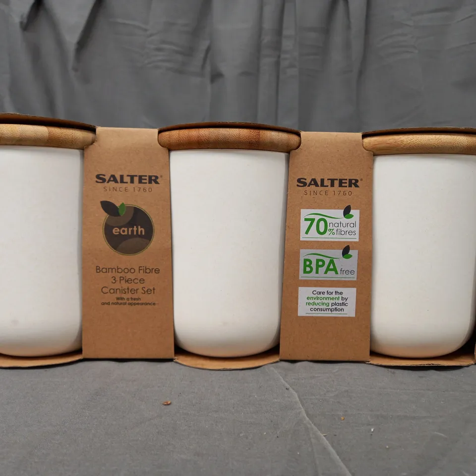 SALTER BAMBOO FIBRE 3 PIECE CANISTER SET