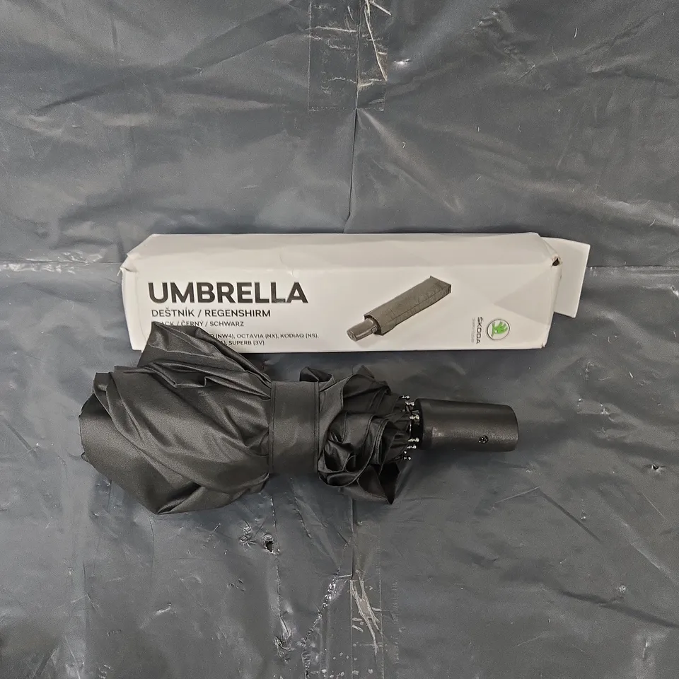 BOXED SKODA BRANDED UMBRELLA IN BLACK 