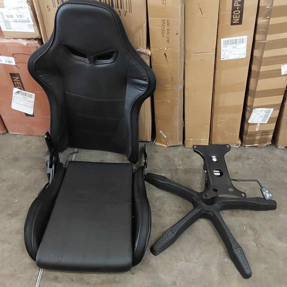 BOXED NEO SWIVEL LEATHER ELECTRIC GAMING CHAIR - BLACK (1 BOX)