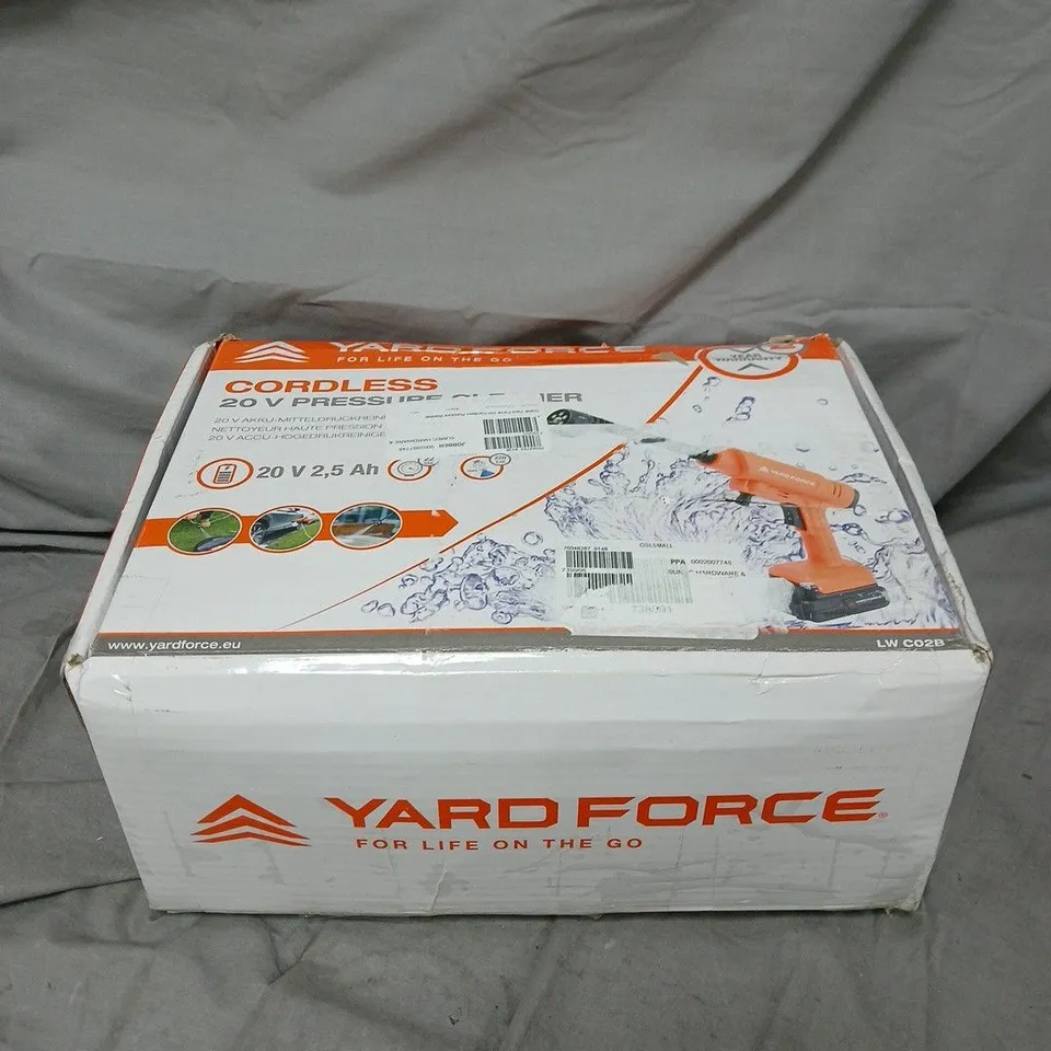 YARD FORCE 20V CORDLESS PRESSURE WASHER