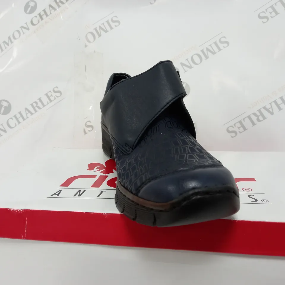 BOXED PAIR OF RIEKER SHOES IN NAVY UK SIZE 6.5
