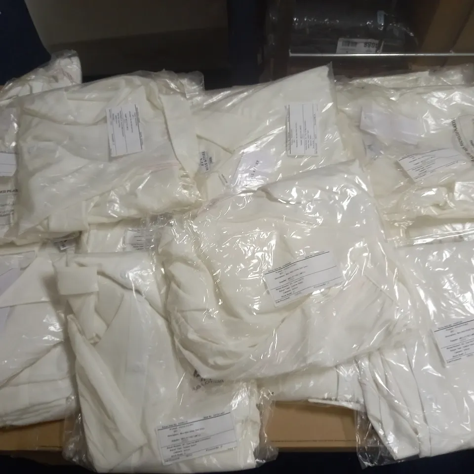 LOT OF 16 MISS ATTIRE WHITE SHIRT DRESSES - VARIOUS SIZES