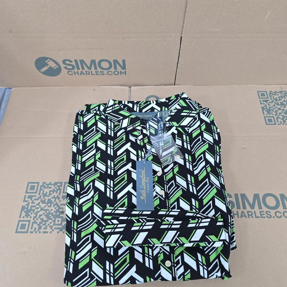 RUTH LANGSFORD GEOMETRICAL PRINT DRESS UK SIZE 12