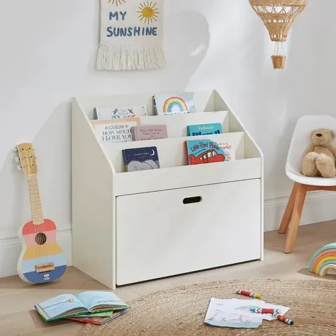 BOXED KIDS CASEY BOOKCASE WITH DRAWERS - OFF WHITE