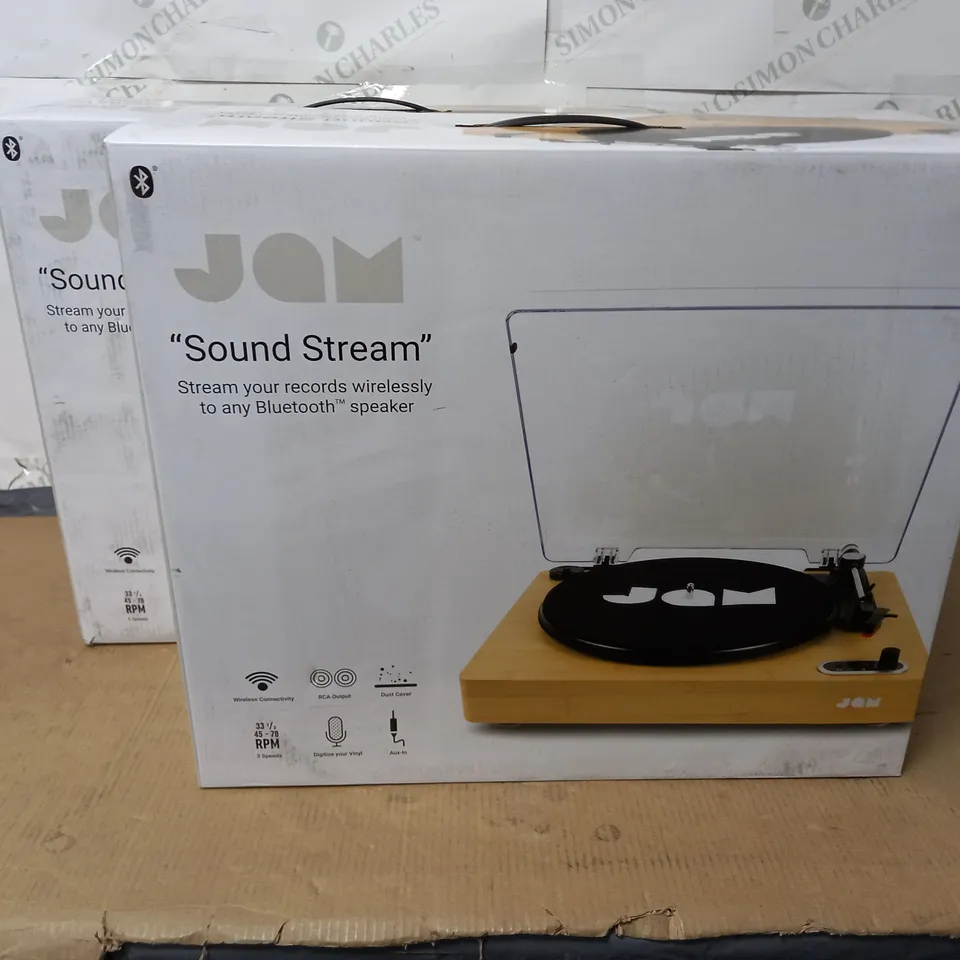 LOT OF 2 JAM SOUND STREAM BLUETOOTH TURNTABLE
