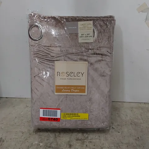 BOXED MALAKI SHEER PAIR OF CURTAINS - MINK BEIGE // SIZE: 229 X 229cm