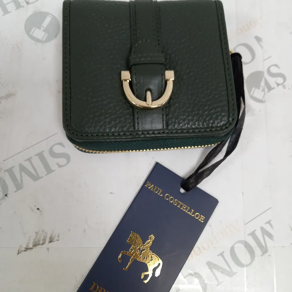 BOXED PAUL COSTELLOE DRESSAGE PURSE IN GREEN 