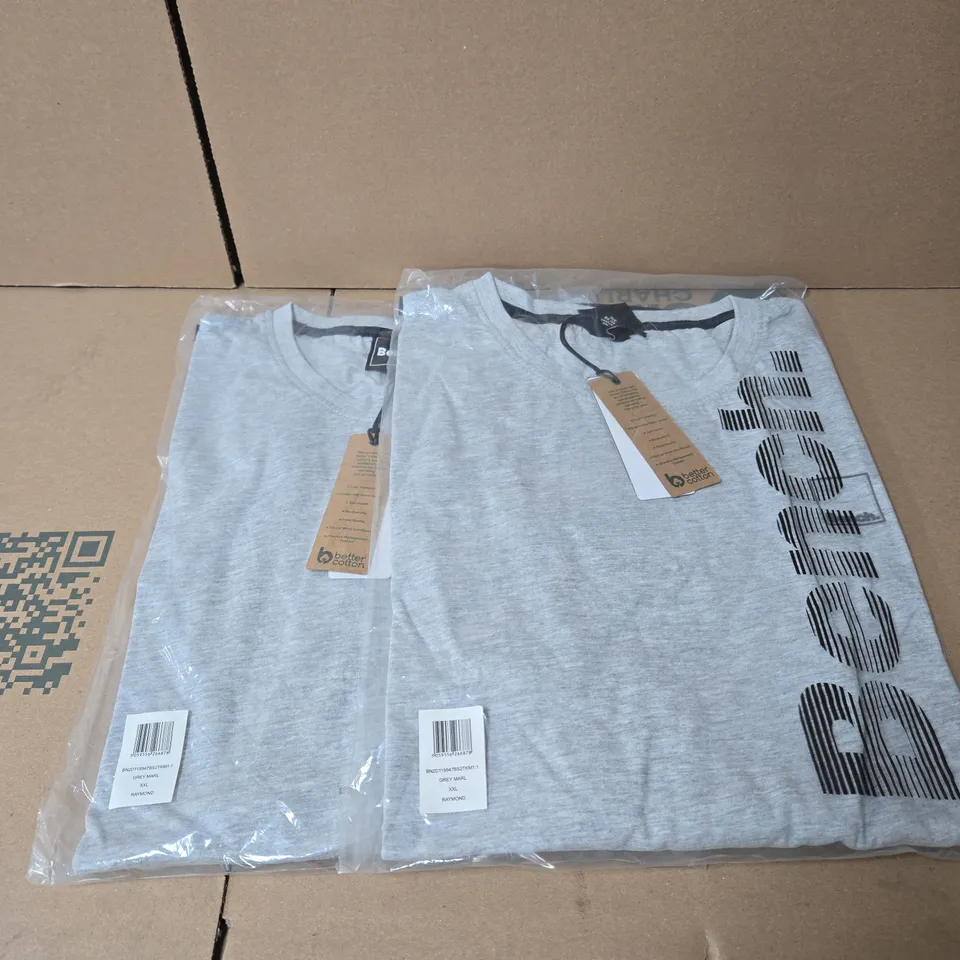 2 X BENCH XXL GREY MARL T SHIRT BAGGED AND TAGGED
