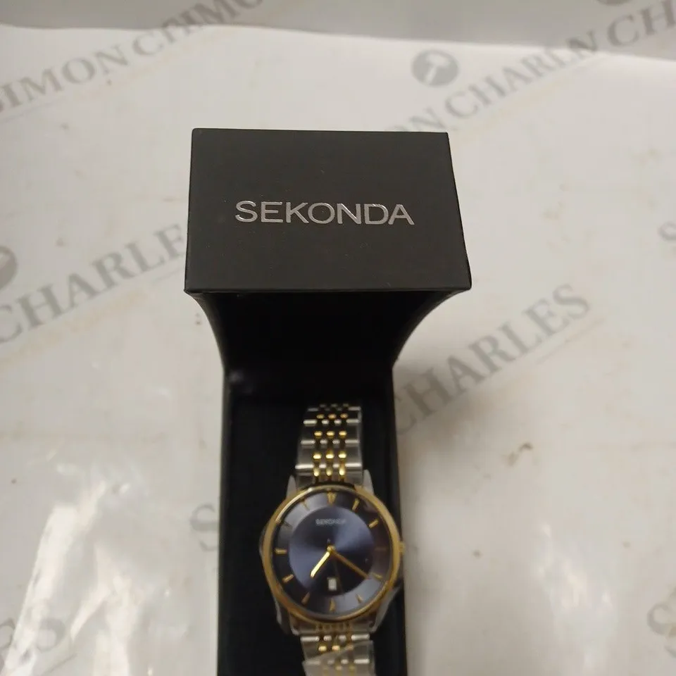 BOXED SEKONDA SILVER/GOLD WRIST WATCH 