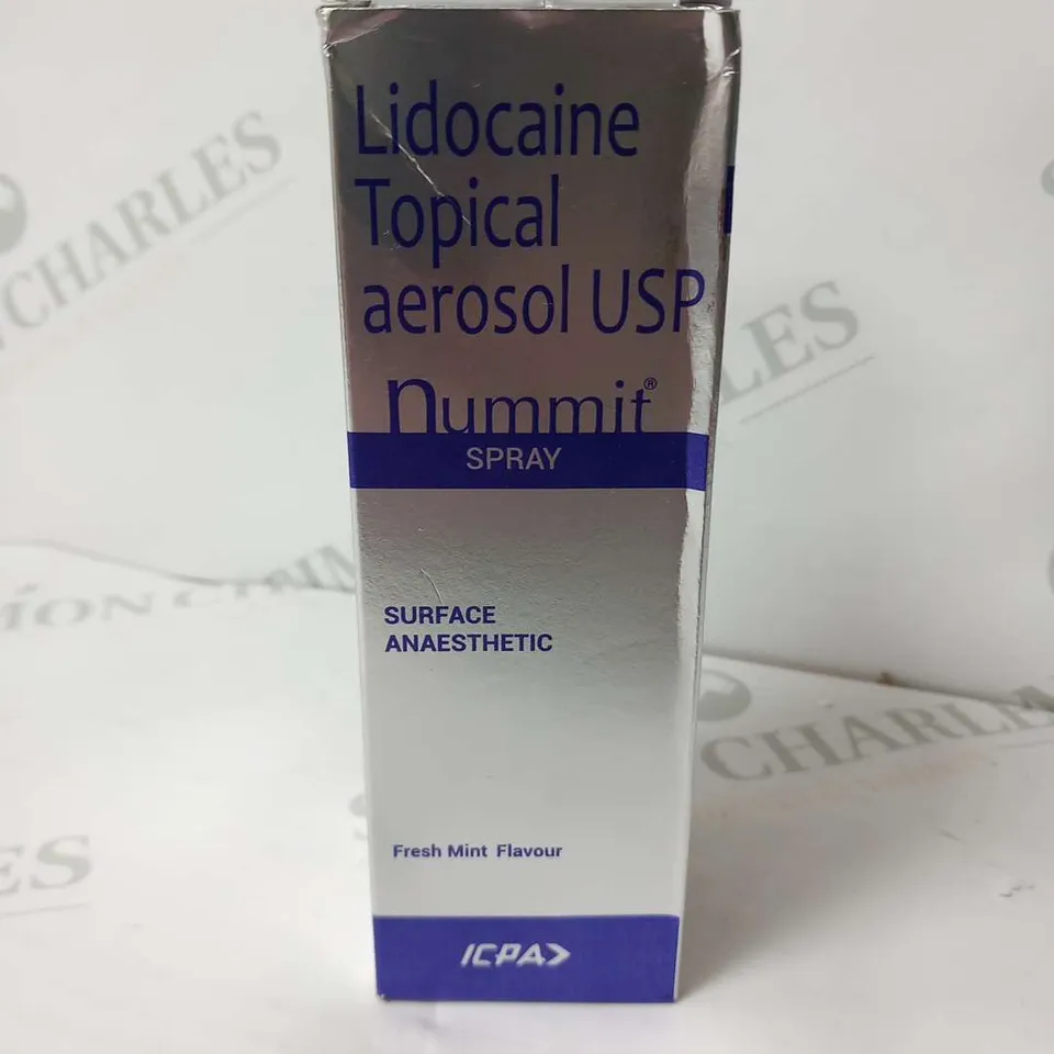 BOXED ICPA LIDOCAINE TOPICAL AEROSOL USP NUMMIT SPRAY SURFACE ANAESTHETIC FRESH MINT FLAVOUR 100G