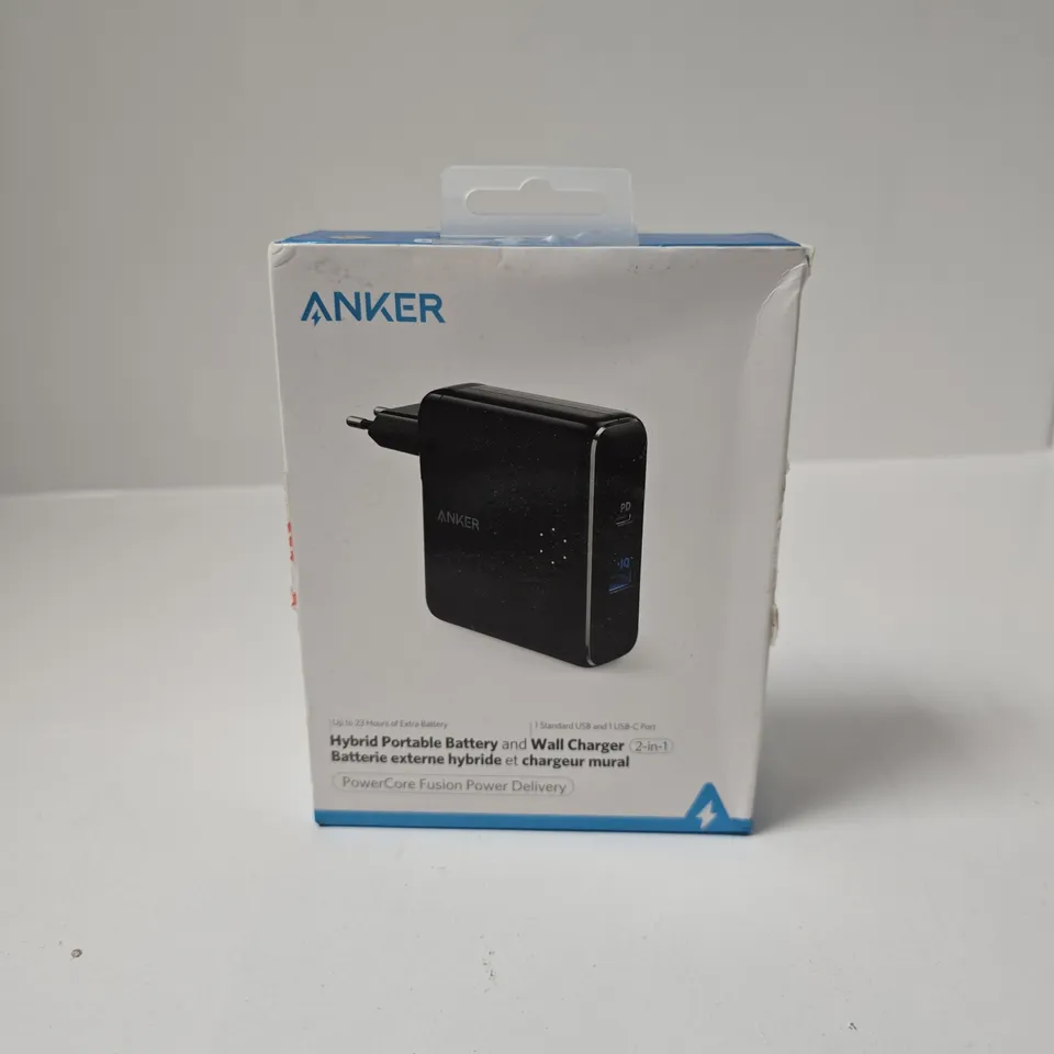 BOXED ANKER HYNRID PORTABLE BATTERY AND WALL CHARGER
