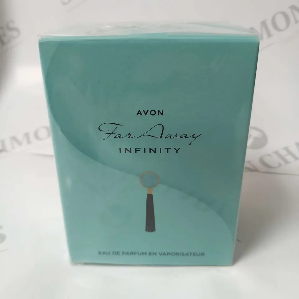 APPROXIMATELY 20 BOXED AND SEALED AVON FAR AWAY INFINITY EAU DE PARFUM 50ML