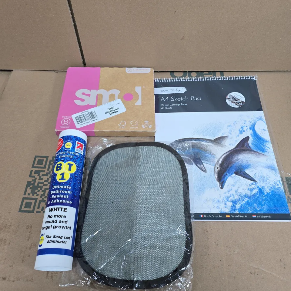 APPROXIMATELY 20 ASSORTED HOUSEHOLD PRODUCTS TO INCLUDE NOTEBOOK, SEALANT, HOME DECOR ETC 