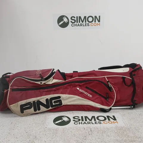 PING GOLF BAG – RED & BEIGE