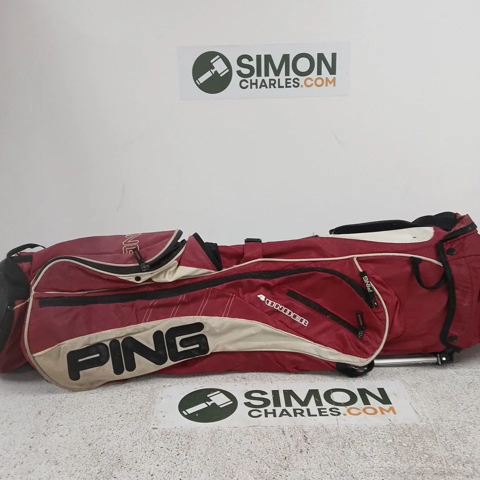 PING GOLF BAG – RED & BEIGE