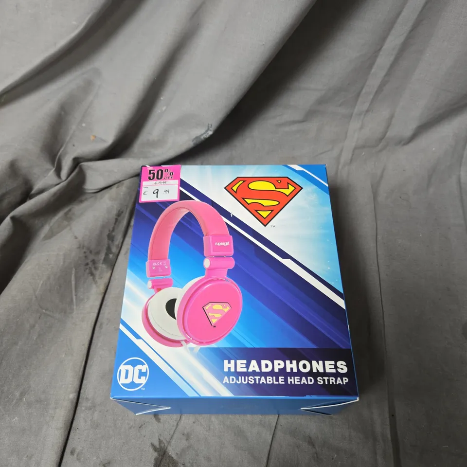 DC COMICS SUPERMAN HEADPHONES – ADJUSTABLE HEAD STRAP (BOXED)