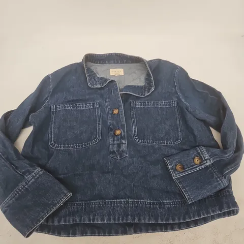SÉZANE DENIM SHIRT JACKET – BLUE, WOMEN'S CASUAL OUTERWEAR - SIZE 36