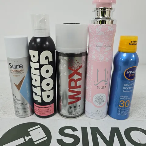 APPROXIMATELY 15 ASSORTED AEROSOLS TO INCLUDE SURE , NIVEA SUN AND AIR FRESHENERS