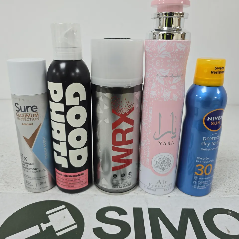 APPROXIMATELY 15 ASSORTED AEROSOLS TO INCLUDE SURE , NIVEA SUN AND AIR FRESHENERS