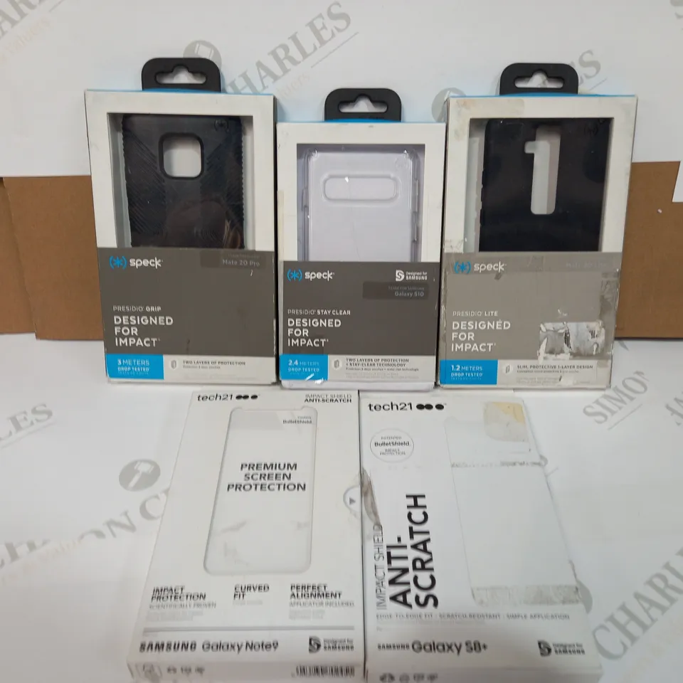 LOT OF 5 PHONE CASES & SCREEN PROTECTORS