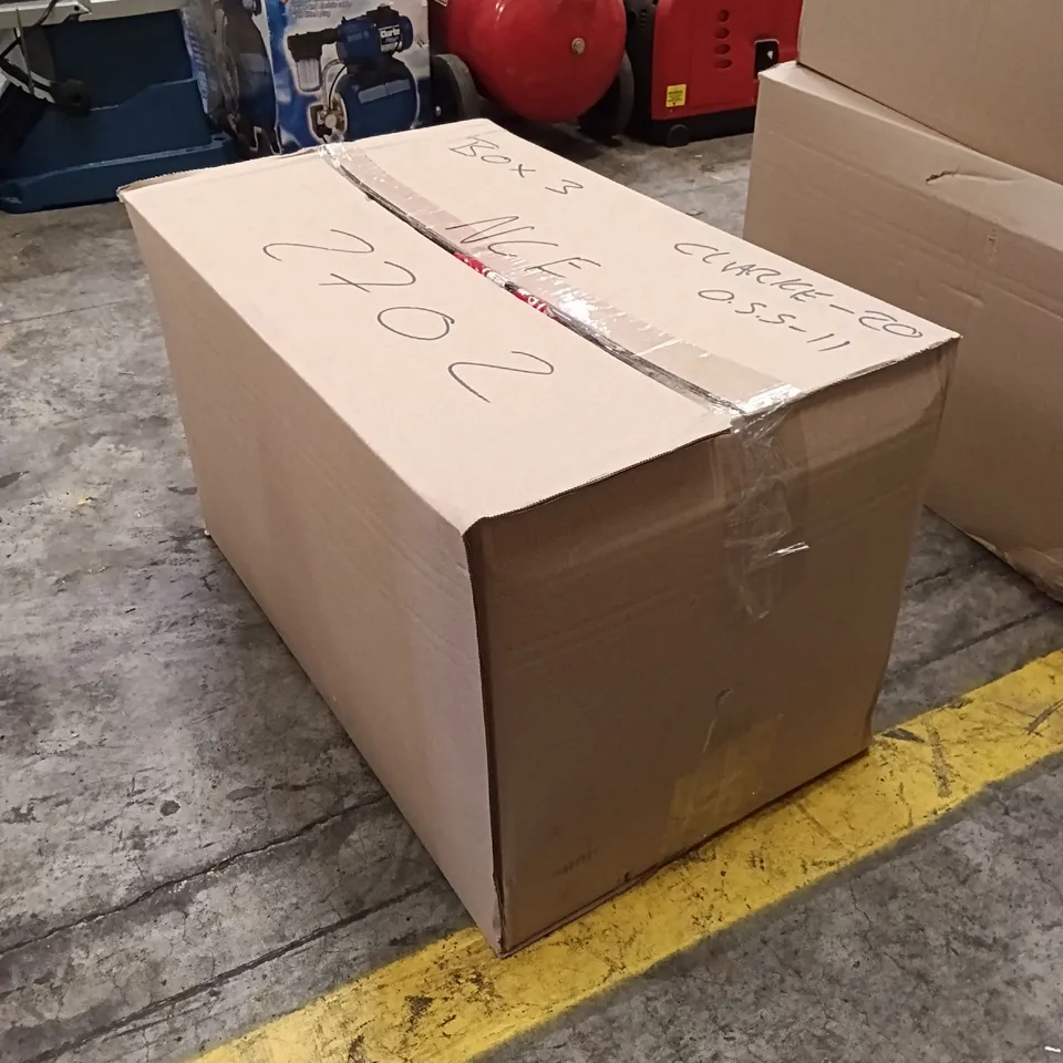 BOX OF ASSORTED PARTS AND DIY TOOLS TO INCLUDE HELMETS, HOSES, SOCKET SETS ETC. (1 BOX)
