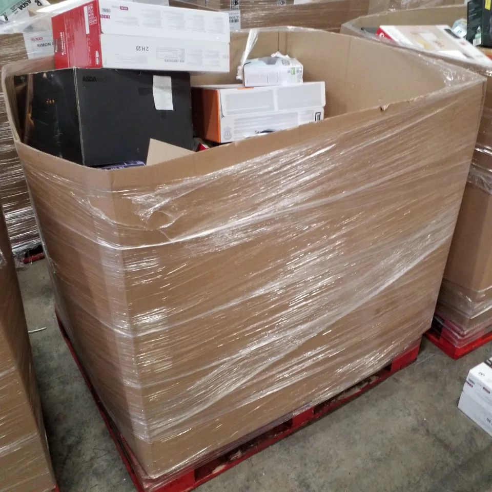 PALLET CONTAINING ASSORTED ELECTRICAL PRODUCTS INCLUDING PRINTERS, HEADPHONES, AERIALS, USB WEBCAM & CABLES