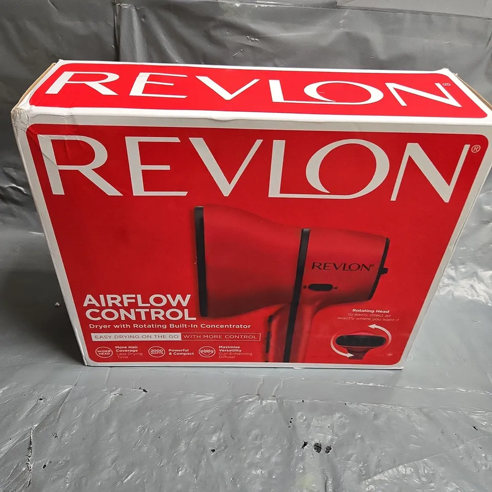 REVLON AIRFLOW CONTROL HAIR DRYER WITH ROTATING BUILT-IN CONCENTRATOR – RED