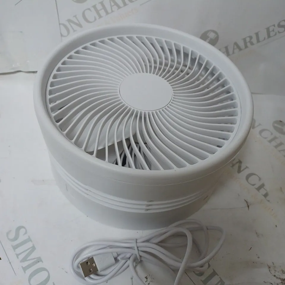 BELL & HOWELL RECHARGEABLE EXTENDABLE DESK & FLOOR FAN, WHITE