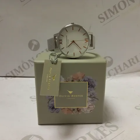 OLIVIA BURTON WOMEN'S SILVER MESH WRISTWATCH