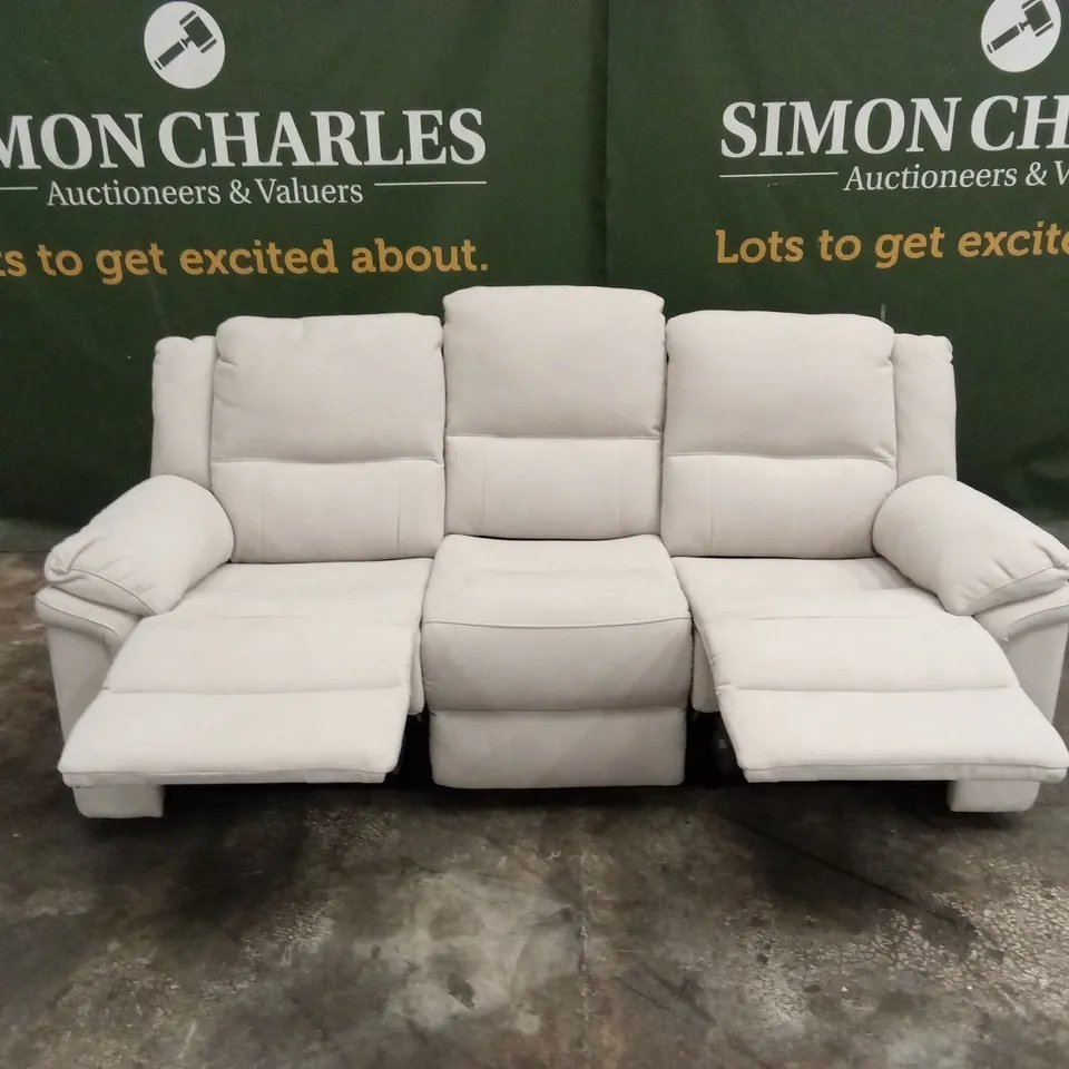 ALBION CHENILLE 3 SEATER HIGH BACK MANUAL RECLINER SOFA RRP £679