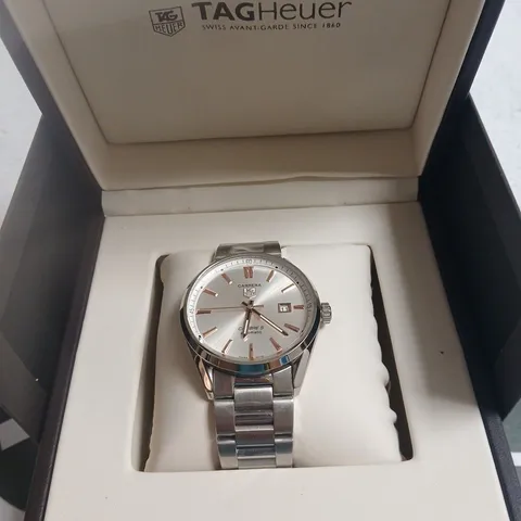 TAG HEUER CARRERA CALIBRE 5 AUTOMATIC STAINLESS STEEL WRISTWATCH – BOXED