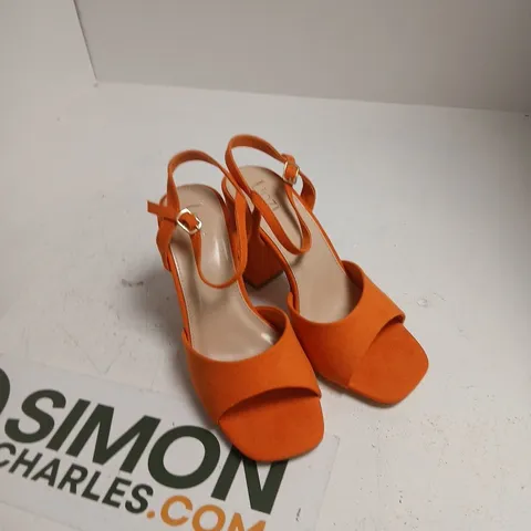 LINZI MONROE 7 ORANGE SUEDE BLOCK HEEL SANDALS β WOMEN'S UK 7