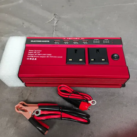 RED SOLAR POWER INVERTER – 12V DC INPUT