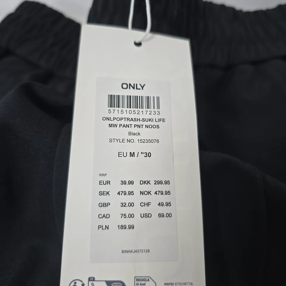 ONLY BLACK TRACKSUIT BOTTOMS – UK 10 (EU M / 30) – WOMEN'S
