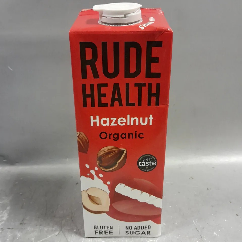 6 X RUDE HEALTH HAZELNUT ORGANIC DRINKS - 1L - COLLECTION ONLY 