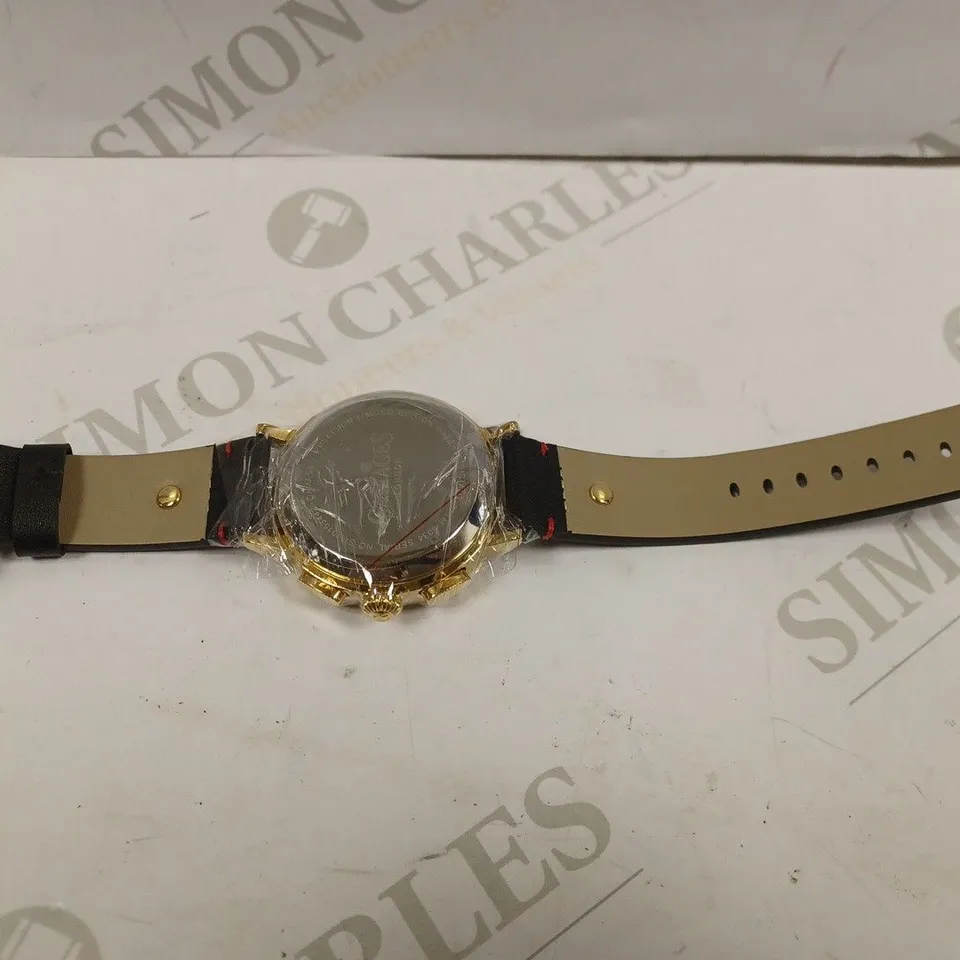 GAMAGES OF LONDON LIMITED EDITION HAND ASSEMBLED PRECISION AUTOMATIC GOLD WHITE WATCH RRP £810