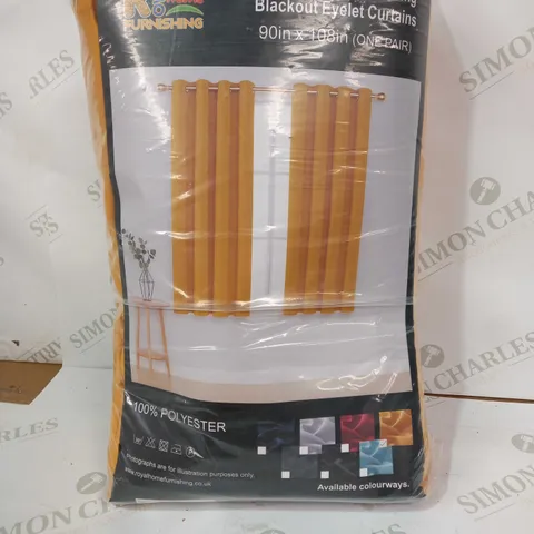 BAGGED PAIR OF THERMAL LIGHT REDUCING BLACKOUT EYELET CURTAINS