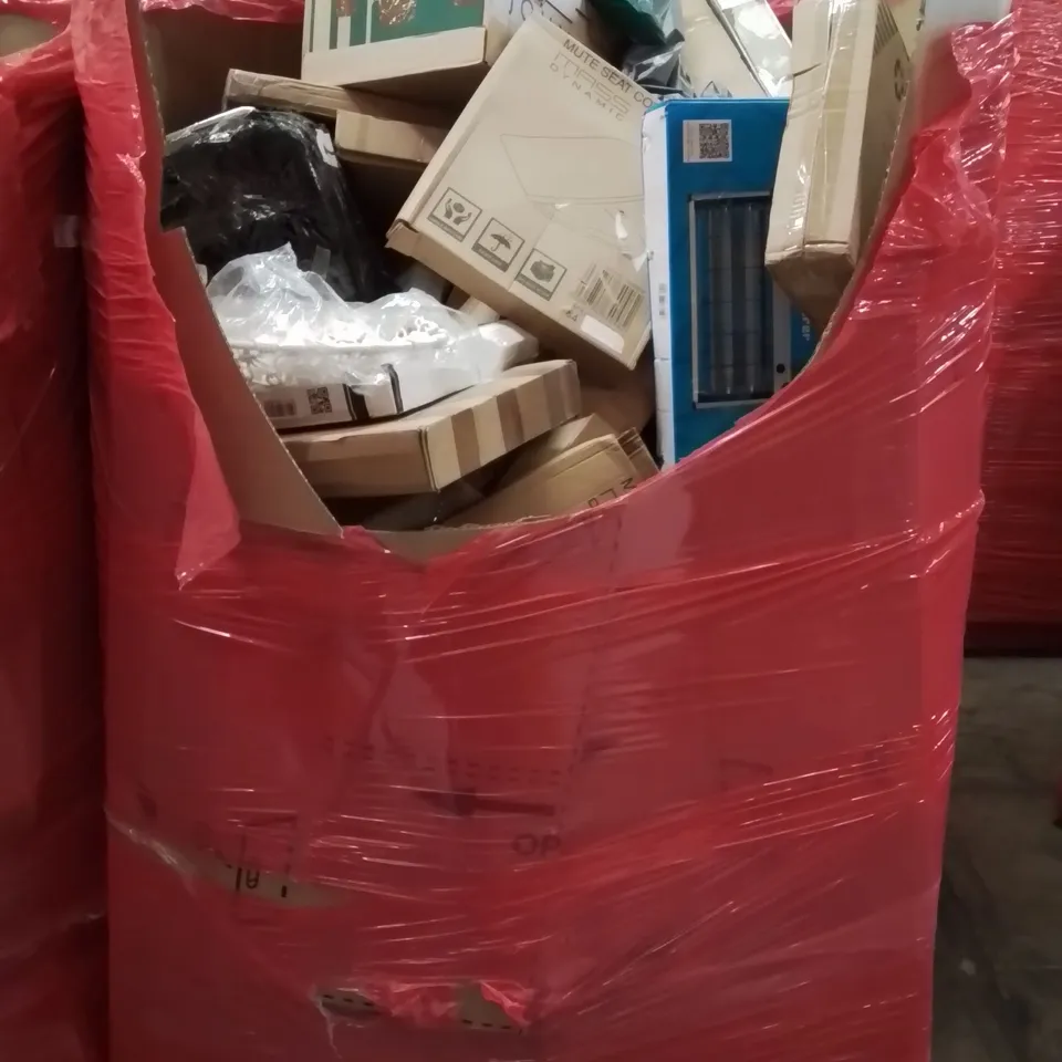 PALLET CONTAINING VARIOUS ASSORTED BOXED HOUSEHOLD ITEMS TO INCLUDE: TOILET SEATS, ELECTRONIC INSECT KILLER,MOBILITY STEP STOOL, AIR FRYER AND LOTS MORE UNMARKED BOXED ITEMS 