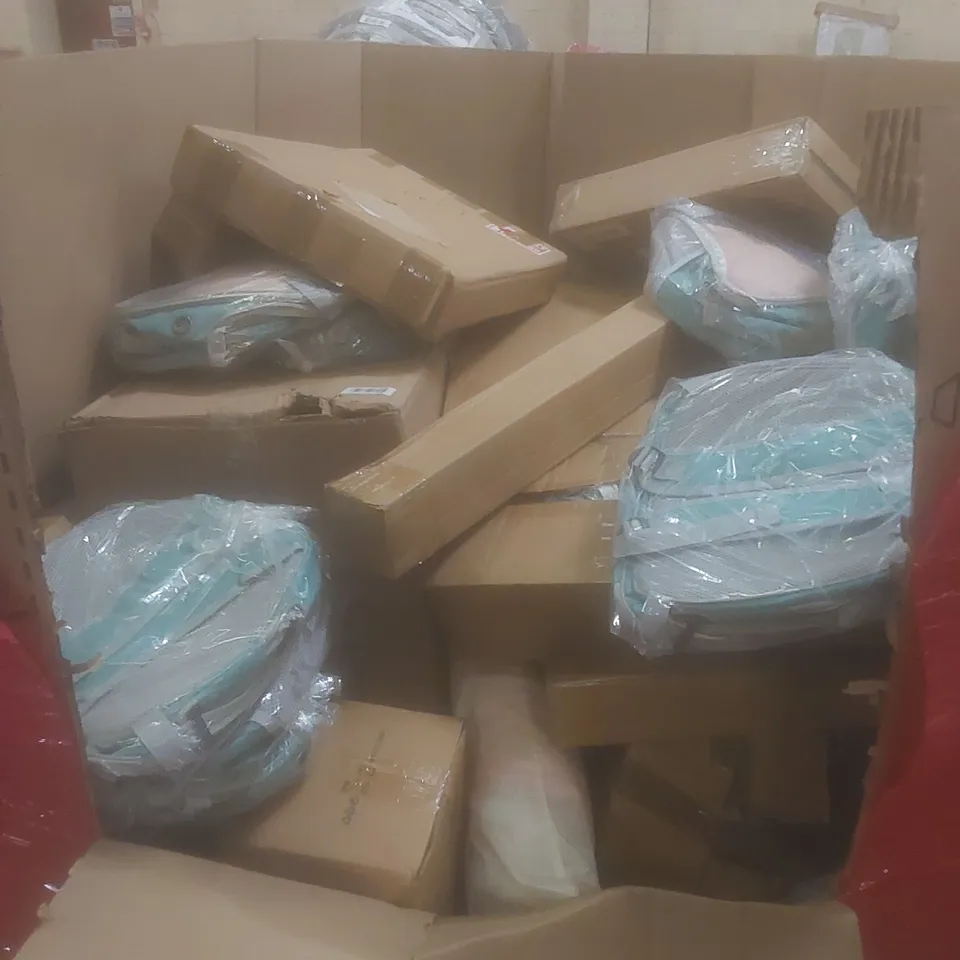 PALLET OF ASSORTED HOUSEHOLD ITEMS AND CONSUMER PRODUCTS TO INCLUDE; SMALL ANIMAL BACKPACKS, FLY SWATTER, DUSTER ETC 